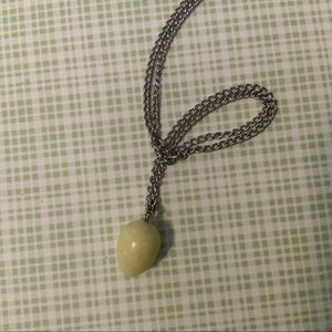 SERPENTINE GEM STONE EGG NECKLACE 70s - see metaph beliefs